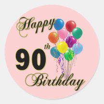 Quatre-vingt-dixième cadeaux d'anniversaire et hab autocollants
