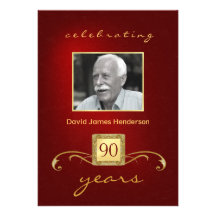 quatre-vingt-dixième Invitations d'anniversaire - 