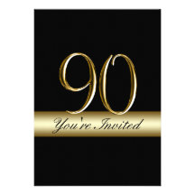 Quatre-vingt-dixième invitations d'anniversaire en