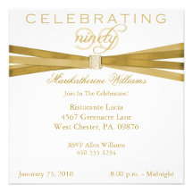 Quatre-vingt-dixième invitations élégantes de fête