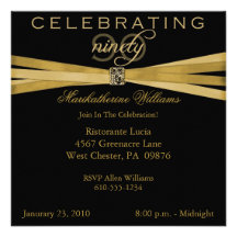 Quatre-vingt-dixième invitations élégantes de fête