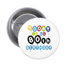 Quatre-vingtième anniversaire de ballons badge avec épingle
