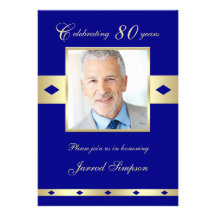 quatre-vingtième Invitation de fête d'anniversaire