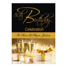 quatre-vingtième Invitation personnalisée de fête 