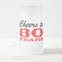quatre-vingtième Tasse de cadeau en verre de bière