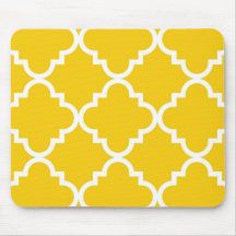 Quatrefoil Mousepad - jaune Tapis De Souris