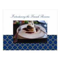 Quatrefoil navy clover business event invitation postcards