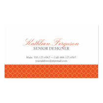 Quatrefoil orange yellow clover modern pattern business cards