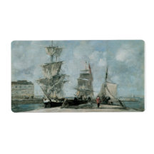 Quay at Honfleur, 1865 Personalized Shipping Labels