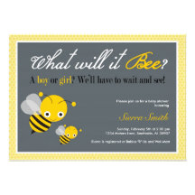 Que il abeille ? Invitation de baby shower