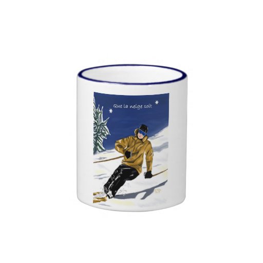 Que la neige soit/Skieur grande tasse Coffee Mug