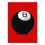 QUEBALL POOL GAME SPORTS FUN ICON LOGO BLACK WHIT PERSONALIZED INVITES