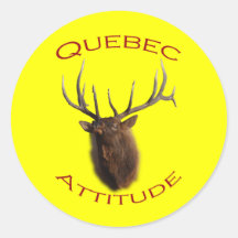 Quebec Attitude Round Sticker