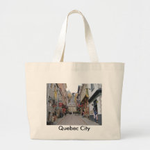 Quebec City Street Canvas Bags