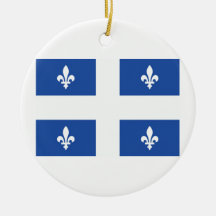 Quebec Flag Christmas Tree Ornaments