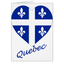 Quebec Flag Heart with Name Card