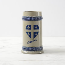 Quebec Flag Heart with Name Coffee Mugs