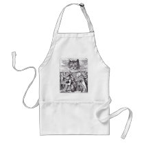 Queen and Cheshire Cat aprons