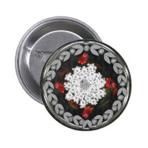 queen anne silver leaves pinback button