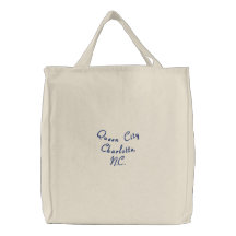 Queen City Charlotte, N.C. Embroidered Tote Bag