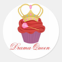 Queen Cupcake Round Stickers