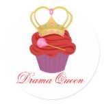 Queen Cupcake Round Stickers