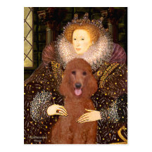 Queen - Dark Red Standard Poodle #1 Postcards