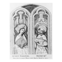 Queen Eleanor and Henry III, taken ancient Post Card