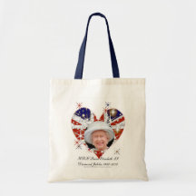 Queen Elizabeth Diamond Jubilee UK flag Canvas Bags