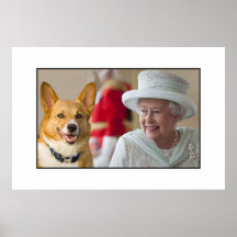 Queen Elizabeth II shares a laugh with her Corgi Print