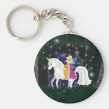 Queen Faery and Unicorn Forest Keychain