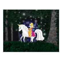 Queen Faery and Unicorn Forest Postcard