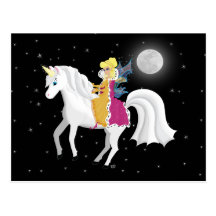 Queen Faery and Unicorn Postcards