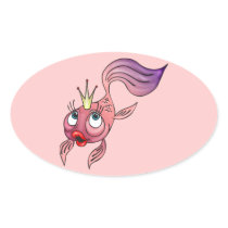 Queen Fish Oval Sticker