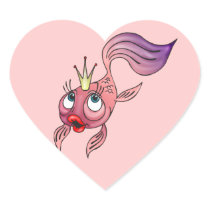Queen Fish Heart Sticker