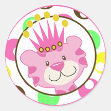 Queen Jungle Envelope Seals / Cupcake Toppers Round Stickers