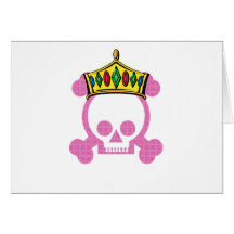 Queen King Skull Greeting Card