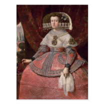 Queen Maria Anna of Spain in a red dress postcards
