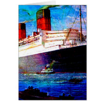 QUEEN MARY 2 GREETING CARD