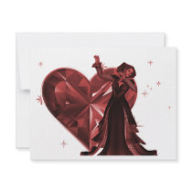 Queen Of Hearts & Heart Jewel - Red Personalized Announcement