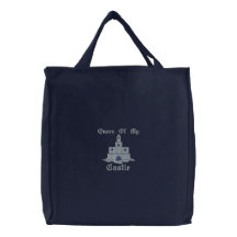 Queen Of My Castle Embroidered Bag