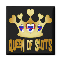 QUEEN OF SLOTS REFRIGERATOR MAGNETS