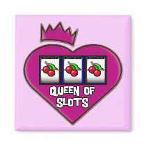 QUEEN OF SLOTS FRIDGE MAGNET