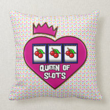 Queen of Slots Throw Pillow
