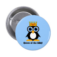 queen of the barbecue pinback button