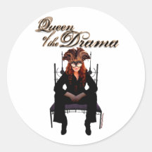 Queen of the Drama Round Sticker