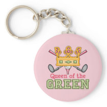 Queen of the Green Golf Keychain