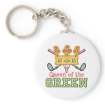 Queen of the Green Golfer Key Chain