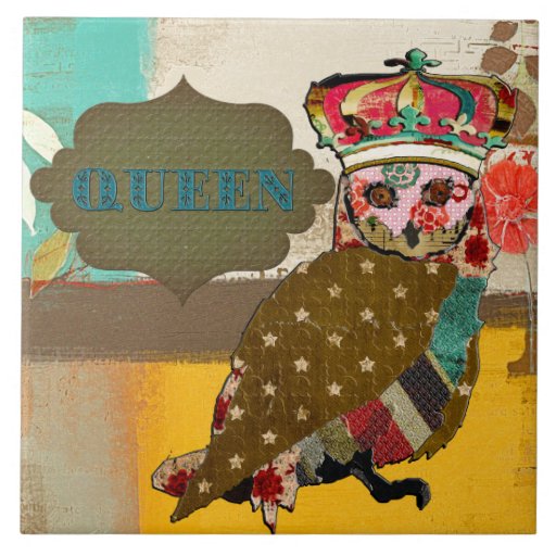 Queen Rose Owl Tile
