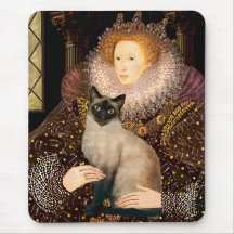 Queen- Seal Point Siamese cat Mouse Pads